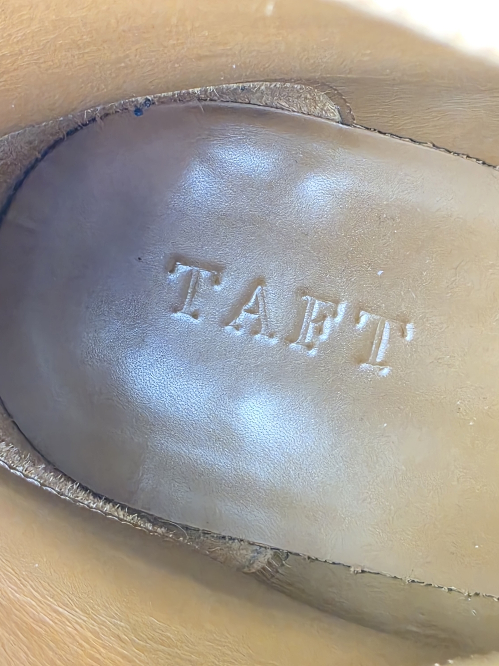 TAFT Rome Boot Mens EU 42.5 US 9.5 Brown Pebbled Leather Cap Toe Lace Up Spain - Picture 6 of 9